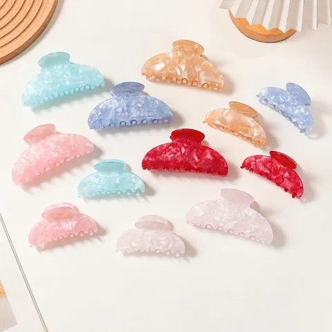 Elegante Pinza per Capelli in PVC con Texture Marmo per Donna Clip a Granchio Grande Antiscivolo Accessori per Capelli