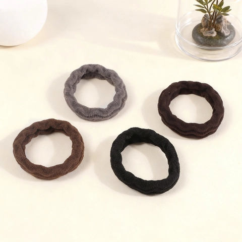 Coleteros de Tela de Felpa de Alta Elasticidad para Mujer Color Sólido Minimalista Scrunchies Gruesos Sin Costura Accesorios para el Cabello