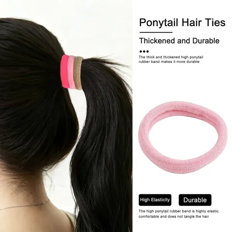 Élastiques à Cheveux en Tissu Haute Élasticité Sans Couture pour Femmes Filles Style Coréen Chouchous en Tissu Durable Accessoires Cheveux