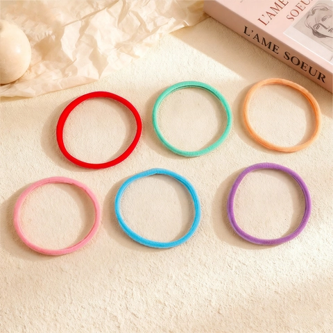 Gomas de Pelo Sin Costuras de Alta Elasticidad para Mujer Color Macarrón Soportes para Coleta de Tela Accesorios para el Cabello Color Sólido