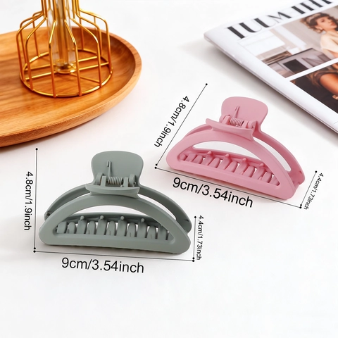 Matte Große Haarklammer Für Damen Rutschfest Starker Halt Halbkreis Haarklemmen Geometrische D-Form Shark Clips Tägliches Styling Haarschmuck