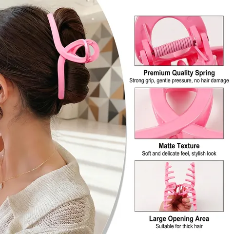 Matte Große Haarkralle Für Damen Rutschfeste PS Kunststoff Haarklammer Kreuzdesign Haarschmuck Zubehör Für Dickes Haar