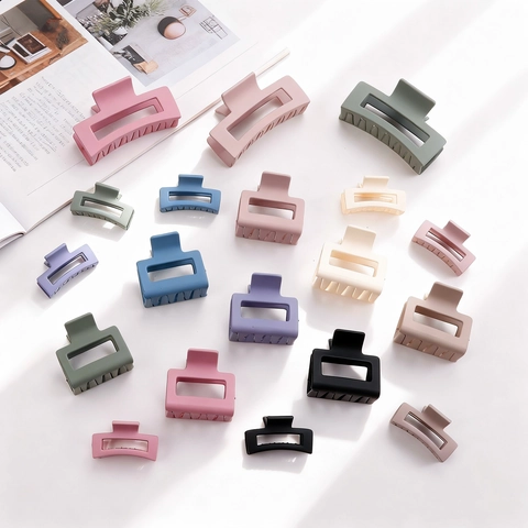 Mollette per Capelli Opache Rettangolari Grandi Antiscivolo Minimaliste per Donna Accessori per Capelli Tinta Unita
