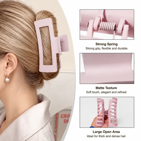 Mollette per Capelli Opache Rettangolari Grandi Antiscivolo Minimaliste per Donna Accessori per Capelli Tinta Unita