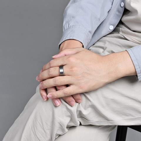 Bague Homme en Acier au Tungstène Centre Brossé Mat Bords Polis Minimaliste Anneau Confort Bijoux Mariage Cadeau