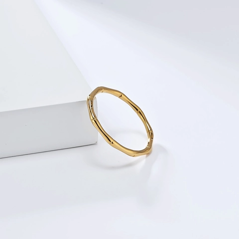 Minimalistische Roestvrijstalen Bamboe Knoop Ring Voor Vrouwen Modieuze Elegante Forens Persoonlijkheid Sieraden Vinger Accessoire