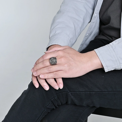Vintage US Army Eagle Signet Ring Stainless Steel Men Military Emblem Polished Statement Jewelry Fashion Finger Ring