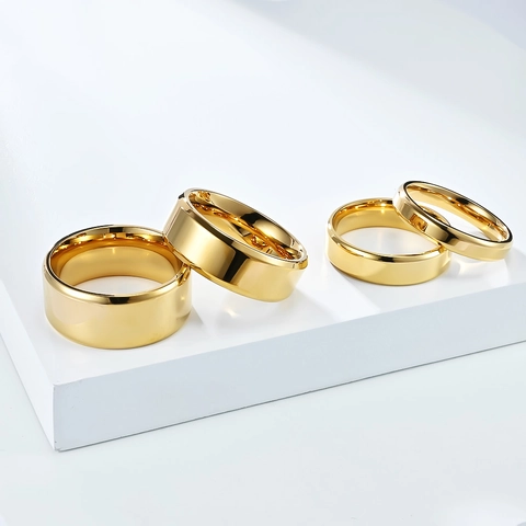 Minimalist Stainless Steel Plain Band Ring For Men Women Polished Geometric Titanium Steel Ring Gold Silver Black High Quality Jewelry