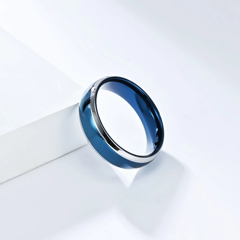 Bague Minimaliste en Acier Inoxydable pour Hommes Femmes Finition Polie Bicolore Bijoux Style Industriel Anneau Comfort Fit Cadeau