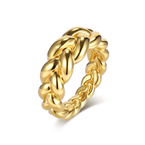 Bague Torsadée en Acier Inoxydable pour Hommes Femmes Anneau Corde Minimaliste Poli Miroir Bijoux de Main Unisexes Personnalisés
