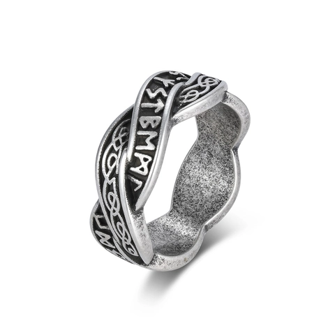 Vintage Roestvrij Staal Viking Runen Ring Voor Mannen Vrouwen Keltische Knoop Gevlochten Retro Sieraden Cadeau