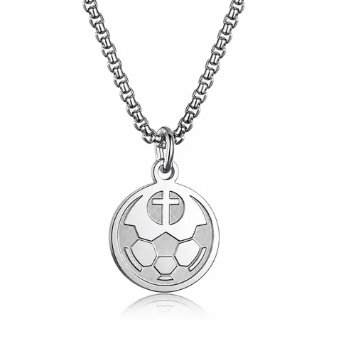 Collier Pendentif Croix Sportive en Acier Inoxydable Sans Chaîne pour Hommes Enfants Baseball Football Basketball Bijoux