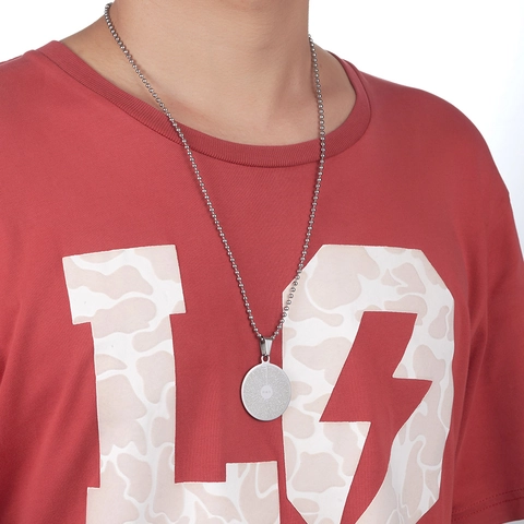 Retro Stainless Steel Shurangama Mantra Necklace Micro Laser Engraved Buddhist Scripture Circle Pendant Amulet Unisex Jewelry