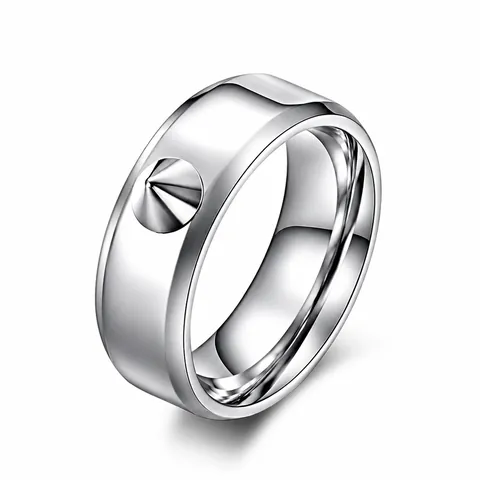 Minimalist Stainless Steel Spiked Ring Punk Gothic Rivet Finger Ring For Men Women Self Defense Jewelry Accessory