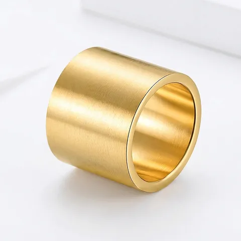 Anillo de Banda Ancha de Acero Inoxidable Cepillado Para Hombre Estilo Punk Industrial Mate Oro Negro Plata Joyería de Dedo