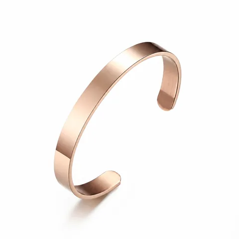 Minimalist Stainless Steel Open Cuff Bracelet For Men Women Adjustable Polished Plain Bangle Geometric Fashion Jewelry Unisex Bracelet