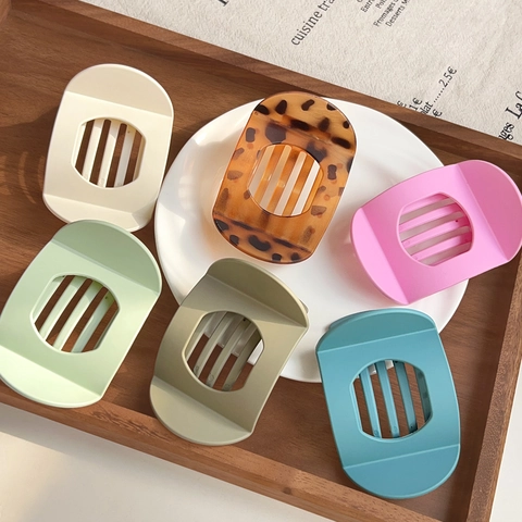 Pinza per Capelli Grande in Stile Coreano Rettangolare Opaca in Plastica per Donna Eleganti Accessori per Capelli Quotidiani