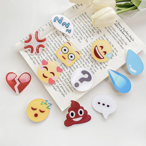Cartoon Emoji Haarspangen Schweißtropfen Schläfrig Fragezeichen Herz PVC Haarnadeln Für Damen Mädchen Kreative Lustige Pony Seitenclip Haarschmuck