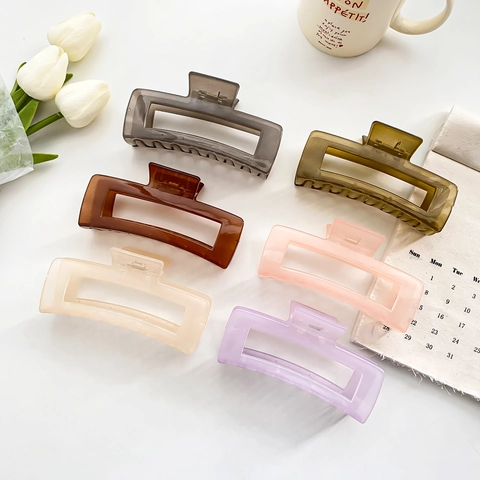 Grandi Mollette per Capelli Quadrate Minimaliste Geometriche Pinza per Capelli da Donna Accessori per Capelli Folti Moda Pendolare Materiale PC