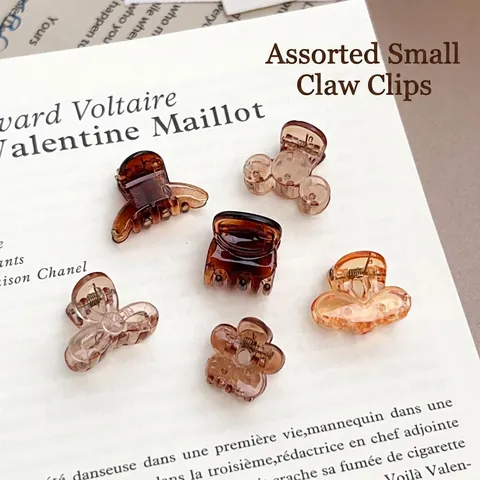 Mini Hair Claw Clips For Women Girls Sweet Candy Color Flower Heart Bow Small Plastic Hair Clips Decorative Hair Accessories