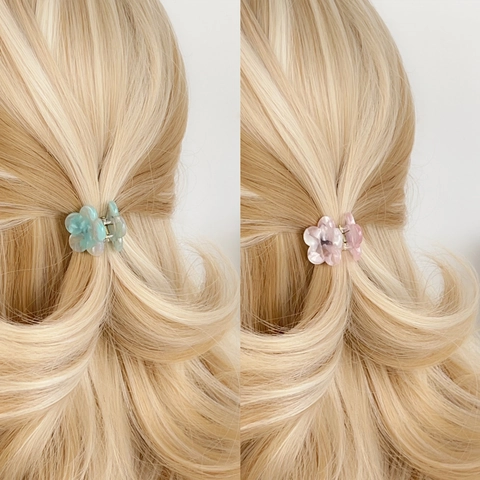 Mini Flower Acetate Hair Claw Clips Small Sweet Floral Shark Hair Claws Non Slip Hair Accessories For Women Girls Styling