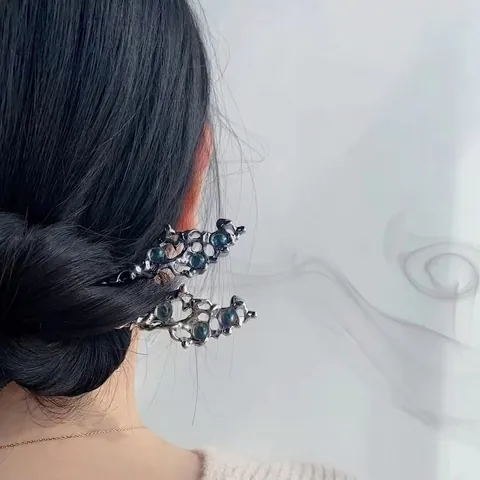 Bastoncino per Capelli in Metallo Liquido Irregolare in Nuovo Stile Cinese Forcina per Hanfu Vintage Minimalista in Lega per Donna Gioielli