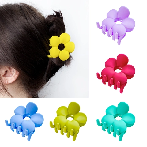 Molla per Capelli a Forma di Fiore Opaco in Stile Coreano per Donna Dolce Clip per Capelli Floreale Accessori per Capelli