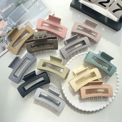 Große Matte Rechteckige Haarkralle Für Damen Dickes Haar Rutschfester Starker Halt Geometrischer Haarklammer Minimalistische Haarschmuck