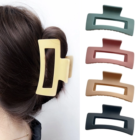 Große Matte Rechteckige Haarkralle Für Damen Dickes Haar Rutschfester Starker Halt Geometrischer Haarklammer Minimalistische Haarschmuck