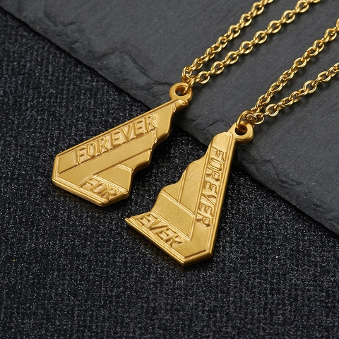 Collier Pendentif Best Friends Triangle Divisé en Acier Titane Lettre Gravée Puzzle Chaîne Collier Hip Hop Street Homme Bijoux Cadeau