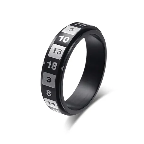 Stainless Steel Numeric Spinner Ring Rotating Stress Relief Finger Band Casual Fashion Jewelry For Men Women Trend Accessory