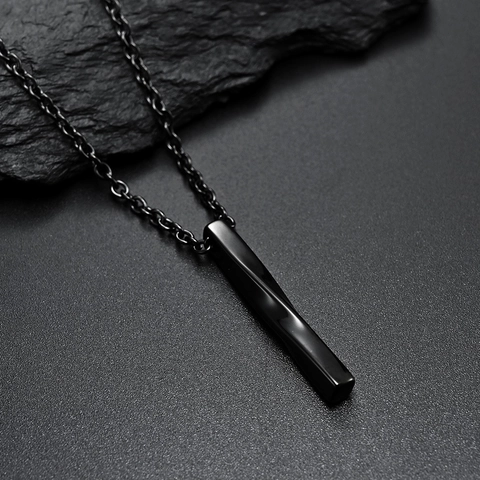 Collar con Colgante de Barra Retorcida de Acero Inoxidable Mobius Helix Joyería Geométrica para Hombre Mujer Estilo Pulido