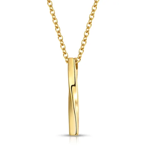 Collar con Colgante de Barra Retorcida de Acero Inoxidable Mobius Helix Joyería Geométrica para Hombre Mujer Estilo Pulido