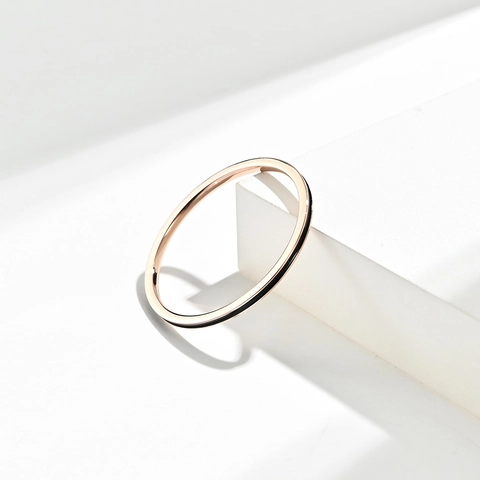 Minimalist Stainless Steel Rose Gold Plated Stackable Ring For Women Slim Enamel Drip Oil Band Finger Ring Jewelry Gift