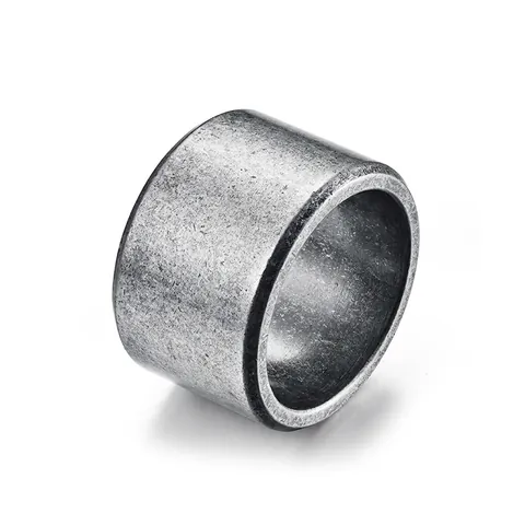 Anillo de Banda Ancha de Acero Inoxidable Minimalista para Hombre Mujer Estilo Industrial Retro Cepillado Mate Envejecido Joyería Regalo