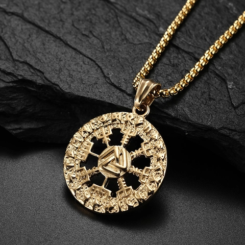 Nordic Viking Runes Valknut Vegvisir Compass Pendant Necklace Stainless Steel Retro Mythology Jewelry For Men Boys Gift