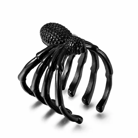 Vintage Punk Gothic Stainless Steel Spider Ring Bold Long Leg Insect Finger Ring For Men Women Halloween Jewelry Gift