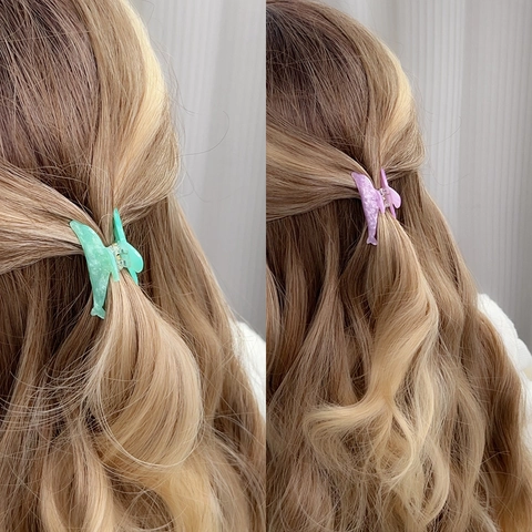 Acrylic Dolphin Hair Claw Clip Candy Color Glitter Small Hair Clamp For Women Girls Cute Animal Shaped Hair Styling Accessories