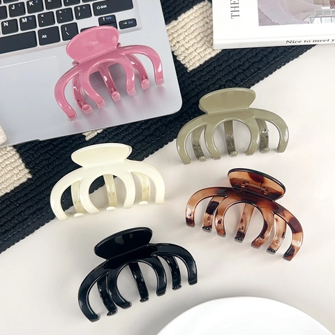 Grande Pinza per Capelli Donna Elegante Design a Zucca Forte Tenuta Polpo Shark Clip Finitura Opaca Lucida Accessorio Capelli