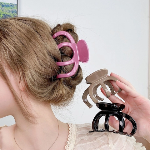 Grande Pinza per Capelli Donna Elegante Design a Zucca Forte Tenuta Polpo Shark Clip Finitura Opaca Lucida Accessorio Capelli