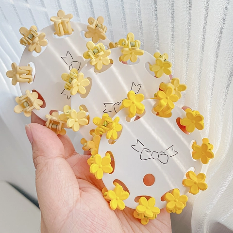 Mini Blume Stern Hase Form Haarklammern Matt Gelb Kleine Haarnadel Für Kinder Damen Haarschmuck