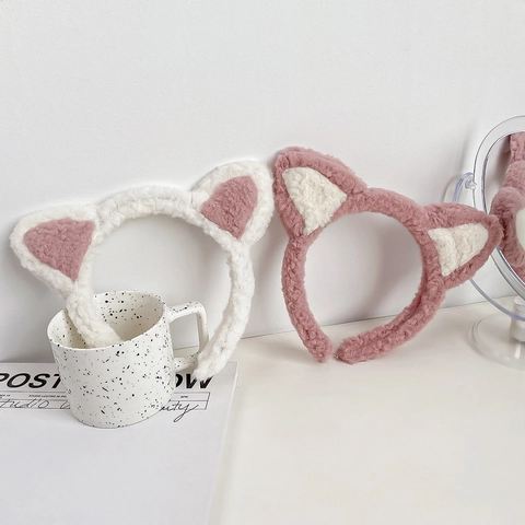 Süße Plüsch Katzenohr Stirnband Flauschige Weiche Tier Haarreif Für Damen Mädchen Gesicht Waschen Make-up Haarschmuck