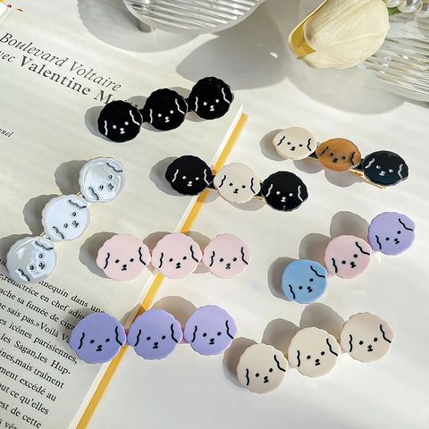 Cute Cartoon Puppy Dog Cellulose Acetate Hair Clip Women Girls Sweet Korean Style Animal Heads Duckbill Hairpin Jewelry
