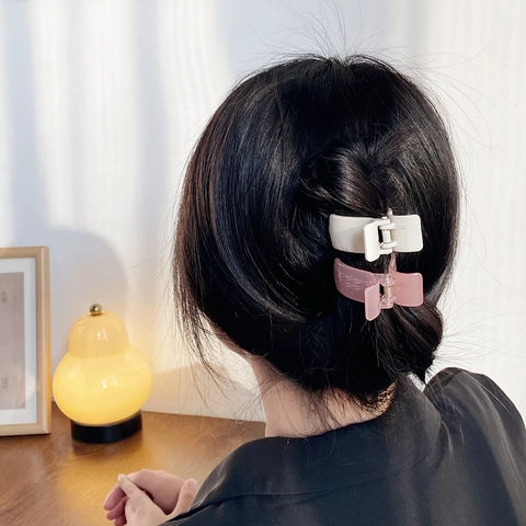 Mode Geometrische Kunststoff Haarkralle Für Damen Hoch Pferdeschwanz Haargriff Rutschfest Hai Clip Minimalistische Haaraccessoires Alltag