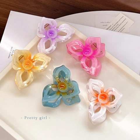 Süße Handgefertigte Frangipani Blume Haarklammer Für Damen Mädchen Celluloseacetat Blumig Muster Haarschmuck Styling Tool