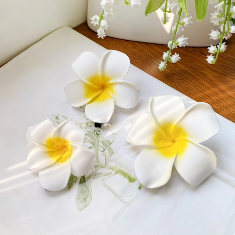 Böhmische Frangipani Haarklammer Schaum Blume Accessoire Für Strand Hochzeit Hawaii Party Urlaub Blumenschmuck Für Damen
