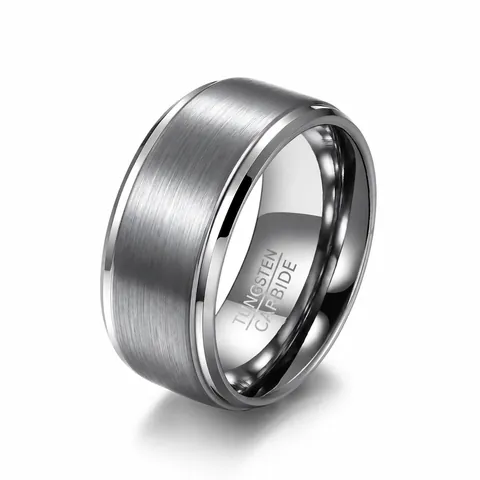 Minimalist Tungsten Carbide Ring For Men Women Brushed Matte Finish Polished Edge Unisex Band Ring Durable Daily Hand Jewelry