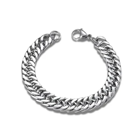 Minimalistisch Titanstahl Panzerkette Armband Für Damen Herren Poliert Doppelt Gewebt Curb Chain Fashion Schmuck Geschenk