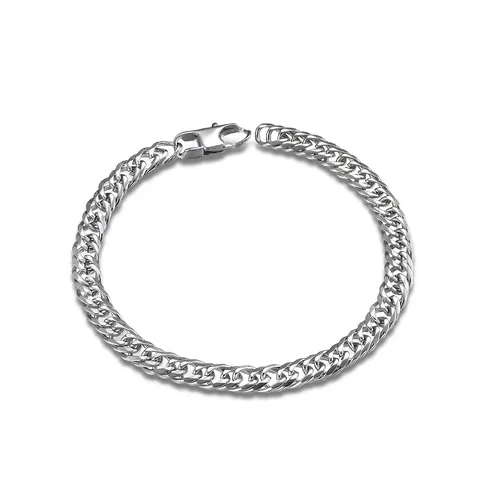 Minimalistisch Edelstahl Panzerkette Armband Herren Damen Unisex Hochglanzpoliert Doppel Gewebt Cuban Link Hip Hop Streetwear Schmuck