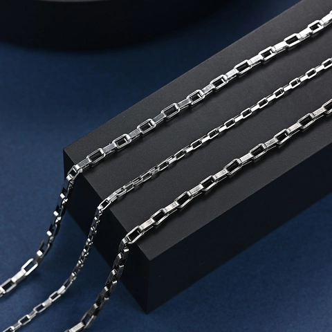 Minimalistische Edelstahl Box-Kette Halskette Für Herren Unisex Geometrische Lange Halsketten Streetwear Schmuck Geschenk